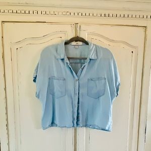 Thread Supply Blue Denim Crop Top